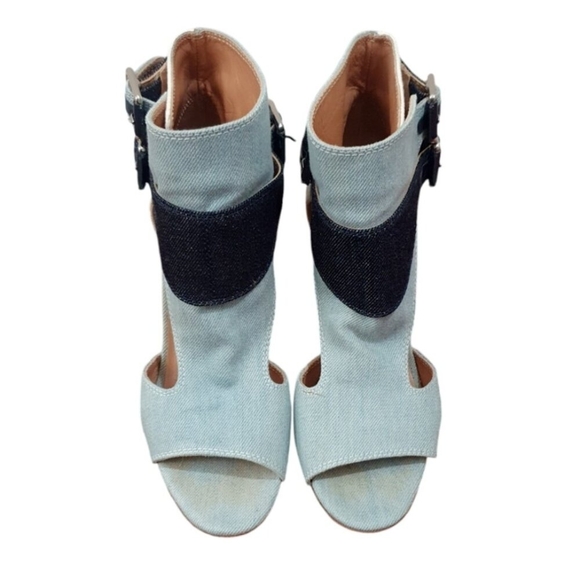Laurence Dacade Rush Denim Peep Toe Ankle Booties Size EU 37/USA 6.5 - Picture 7 of 13